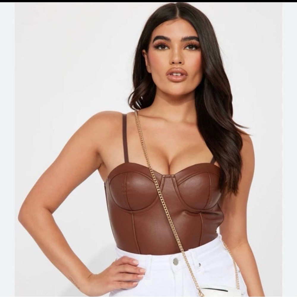 Leather Corset crop Top